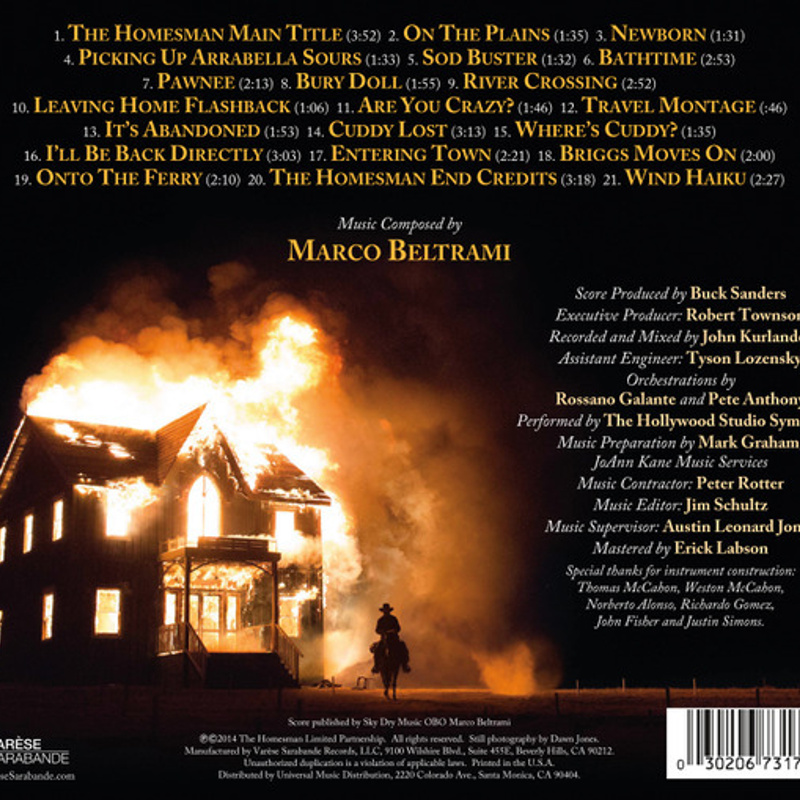 The Homesman (Original Motion Picture Soundtrack) album cover