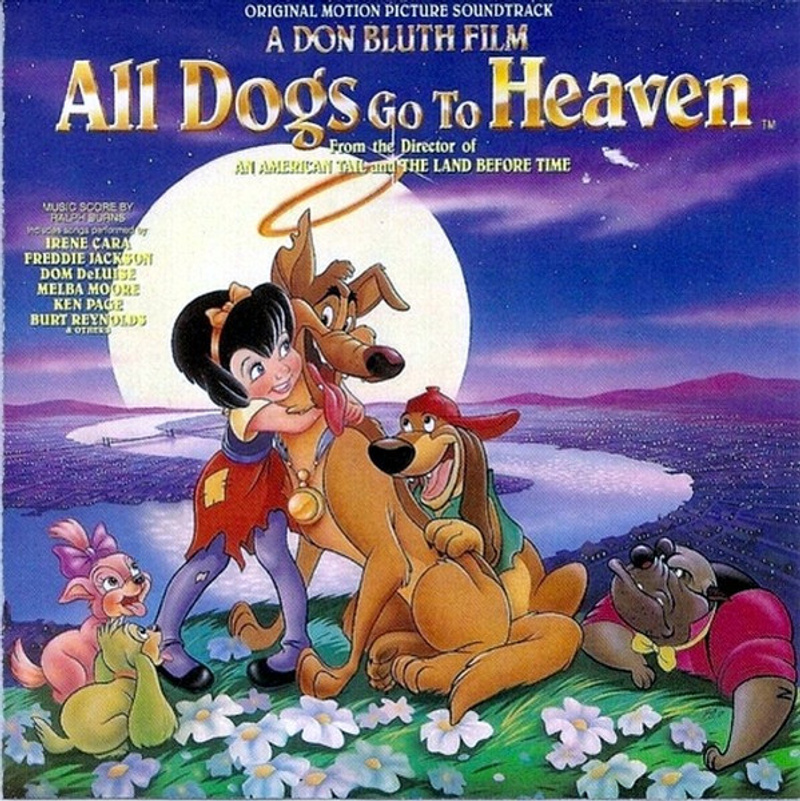 Album cover for All Dogs Go To Heaven (Original Motion Picture Soundtrack) by Various Artists - Curb Records 1989