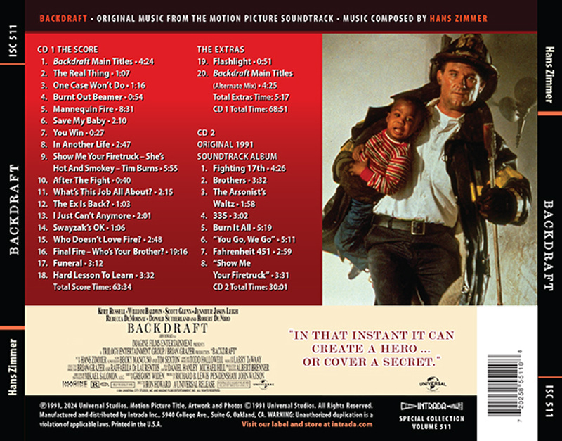 Backdraft (Original Music From the Motion Picture Soundtrack) album cover