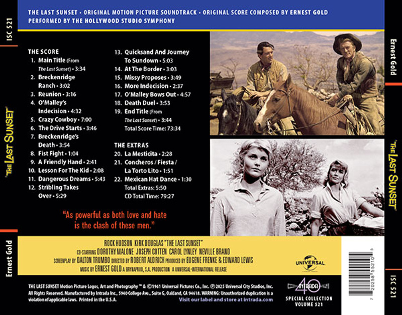 The Last Sunset (Original Motion Picture Soundtrack) album cover
