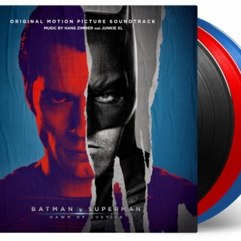 Cover art for Batman v Superman: Dawn of Justice (Original Motion Picture Soundtrack) (Red-Blue-Black Vinyl Variant)