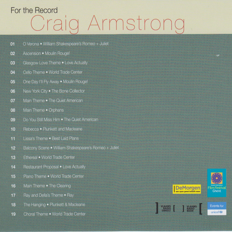 For the Record: Craig Armstrong album cover