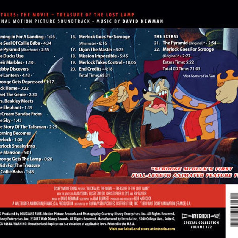 DuckTales: The Movie - Treasure of the Lost Lamp (Original Motion Picture Soundtrack) album cover