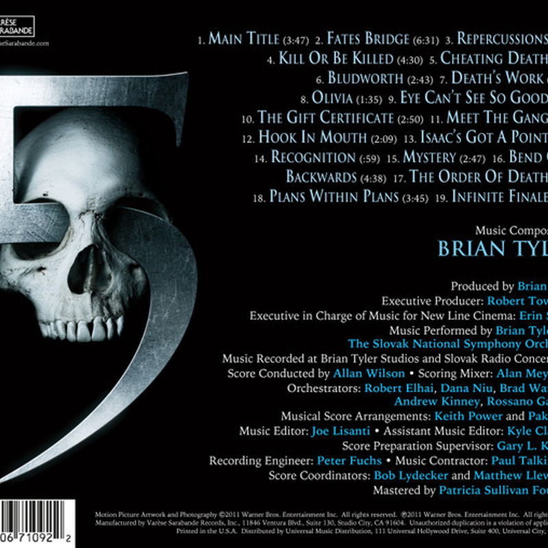 Final Destination 5 (Original Motion Picture Soundtrack) album cover