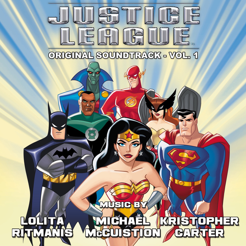 Album cover for Lolita Ritmanis: Justice League (Original Soundtrack - Volume 1) by Lolita Ritmanis, Kristopher Carter and o…