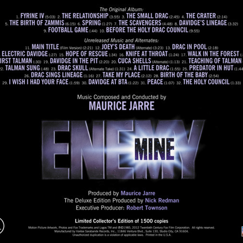 Enemy Mine: The Deluxe Edition (Original Motion Picture Soundtrack) album cover