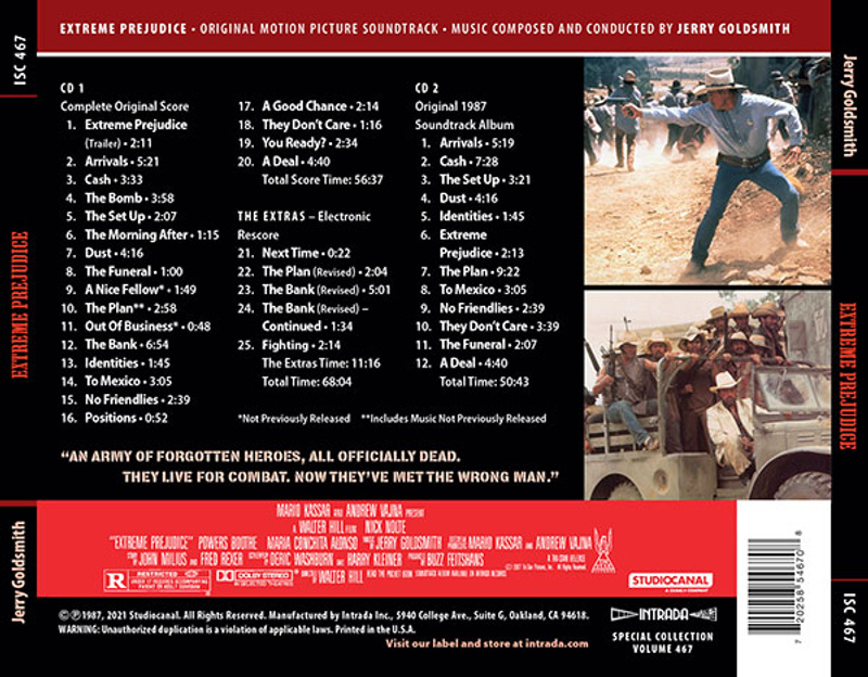 Extreme Prejudice (Original Motion Picture Soundtrack) album cover