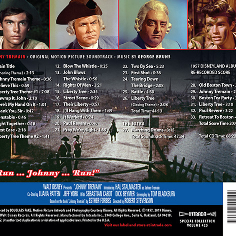 Johnny Tremain (Original Motion Picture Soundtrack) album cover