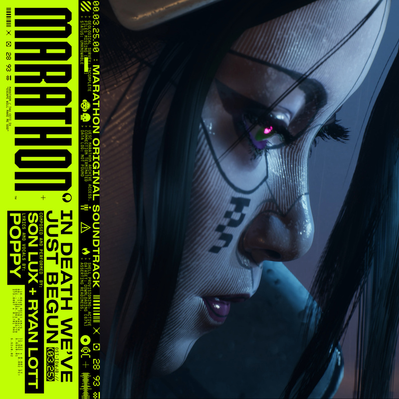 Album cover for In Death We've Just Begun (from "Marathon" Soundtrack) by Son Lux and Poppy - Milan Records 2026