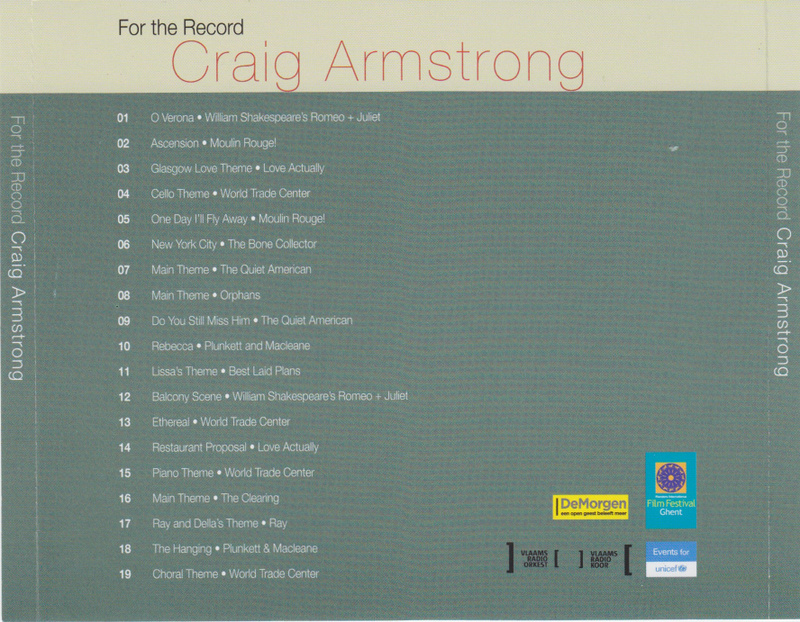 For the Record: Craig Armstrong album cover