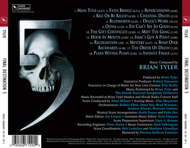 Final Destination 5 (Original Motion Picture Soundtrack) album cover