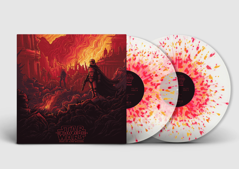 Cover art for Star Wars: The Force Awakens - Collector's Edition (Original Motion Picture Soundtrack) (Phasma (Clear w/ Red, Yellow, and Orange Splatter) Variant)