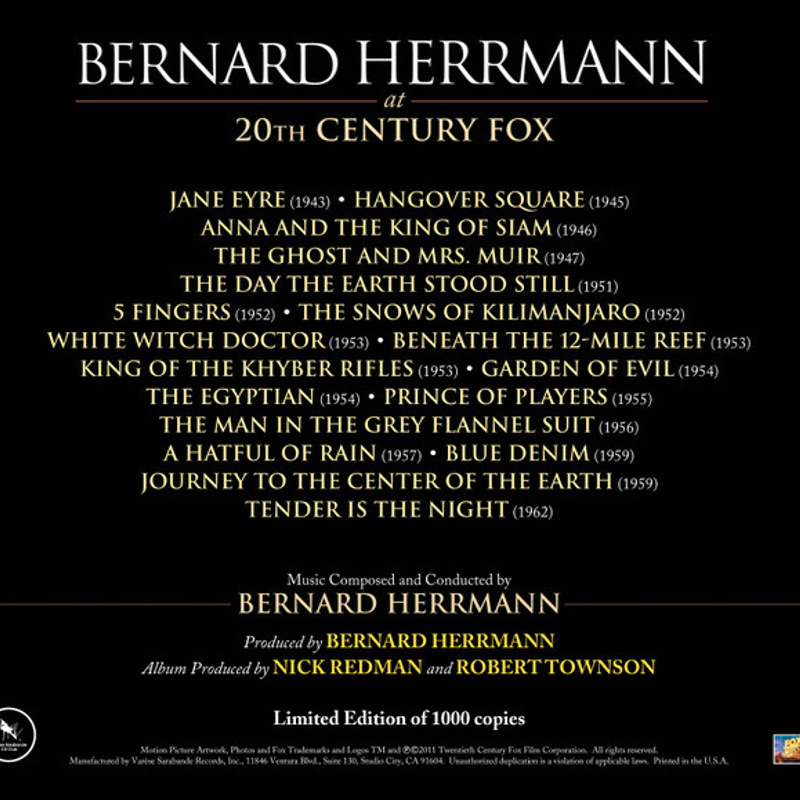 Bernard Herrmann at 20th Century Fox album cover