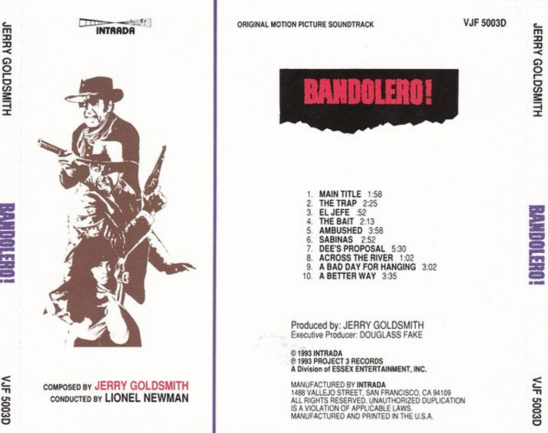 Album cover for Bandolero! (Original Sound Track) by Jerry Goldsmith - Intrada 1993