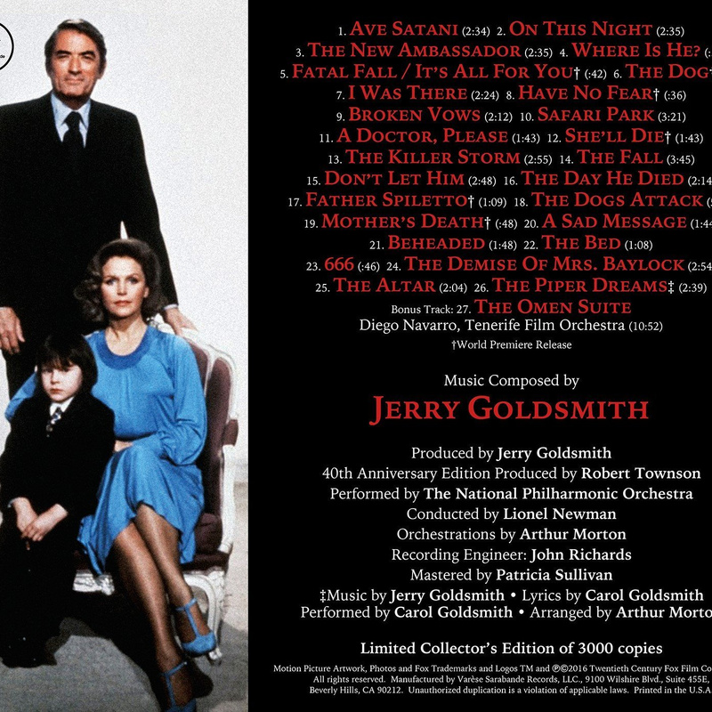 The Omen: Original Motion Picture Soundtrack (40th Anniversary Edition) album cover